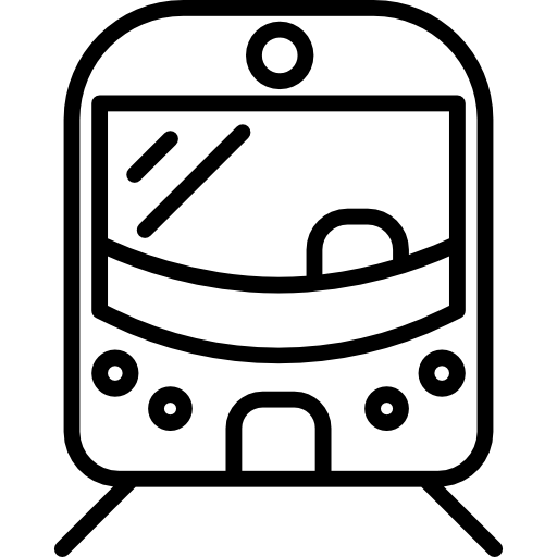 vista frontal del tren de tubo icono gratis