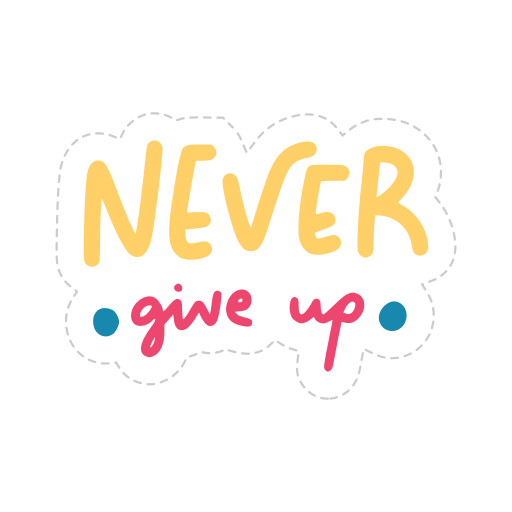 never give up 무료 스티커