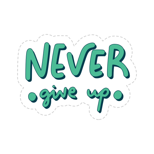 Never Give Up gratis sticker