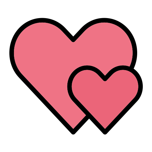 Hearts Generic Outline Color icon