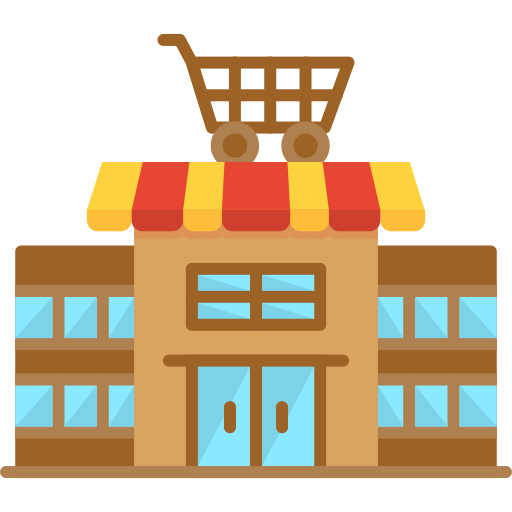 Convenience store icon set, Super market and shopping mall