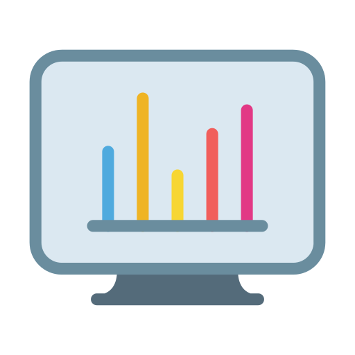 Bar Graph Vector Stall Flat Icon