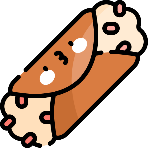 Cannoli Kawaii Lineal Color Icon