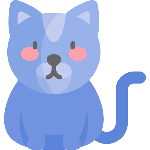 Russian blue Kawaii Flat icon