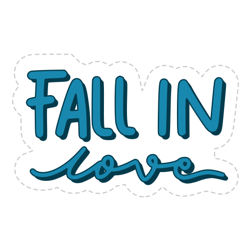 Fall in love free sticker
