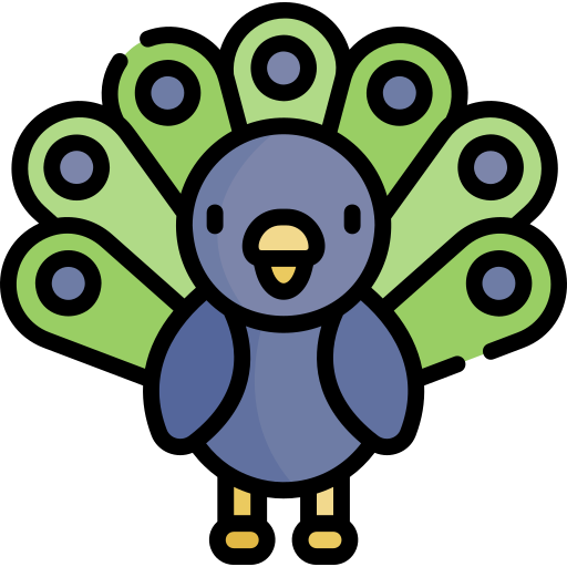 pavo real icono gratis