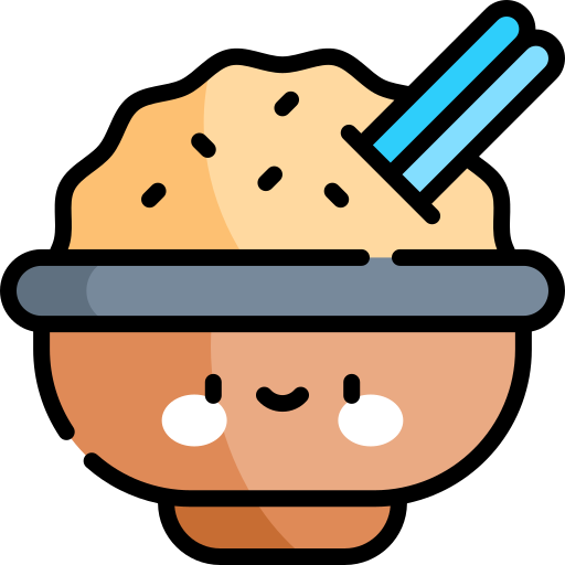 Rice bowl Kawaii Lineal color icon