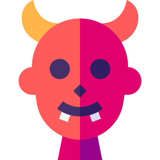 Devil Basic Straight Flat icon