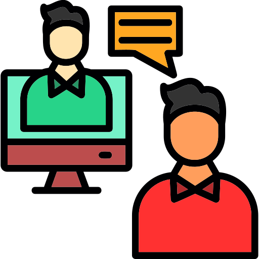 reunión en línea icono gratis