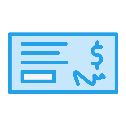 Cheque Generic Blue icon