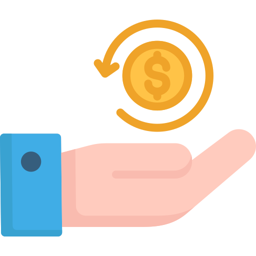 devolución de dinero icono gratis