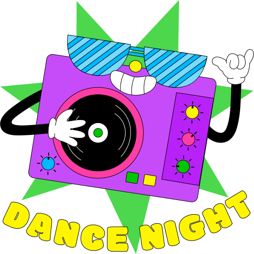 night party gratis sticker