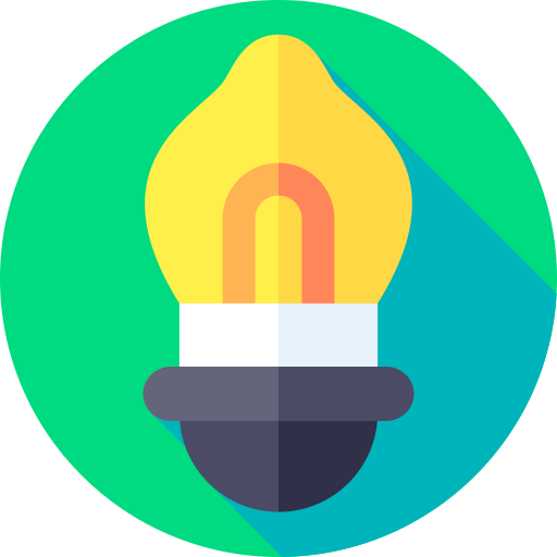 Light bulb Flat Circular Flat icon