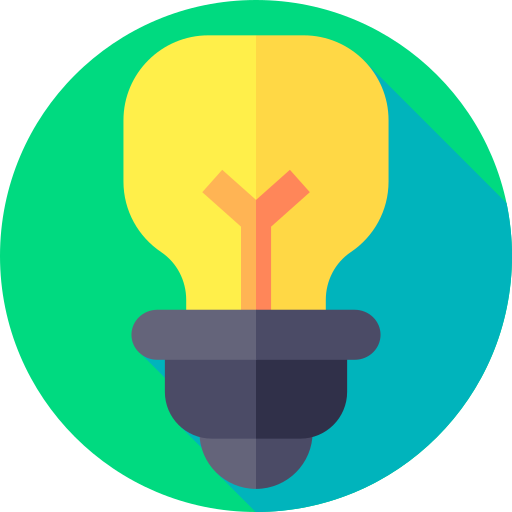 Light bulb Flat Circular Flat icon