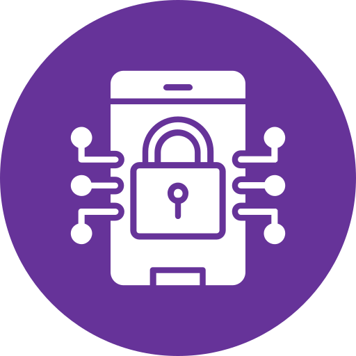 seguridad móvil icono gratis