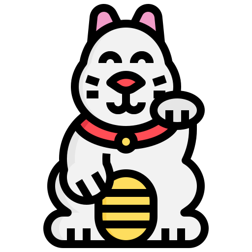 gato chino de la suerte icono gratis