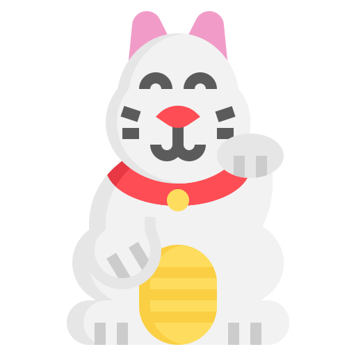 gato chino de la suerte icono gratis