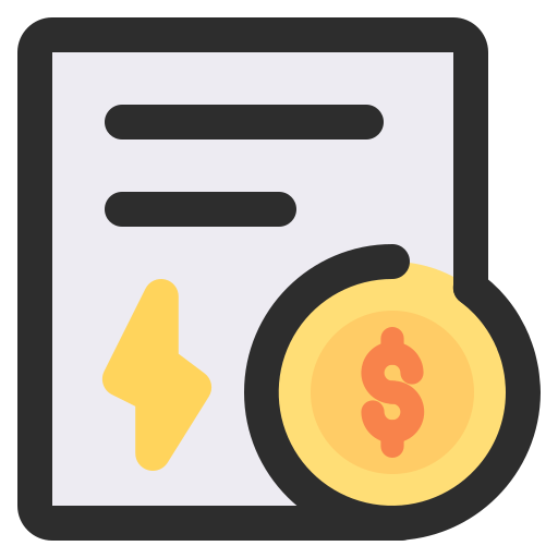 Conta de eletricidade grátis ícone