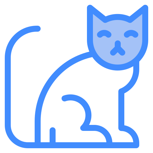 Blue cat icon - Free blue animal icons