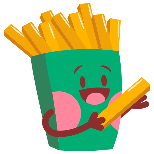 patates frites gratuit sticker