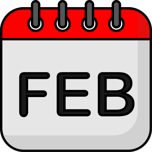 February - Free time and date icons