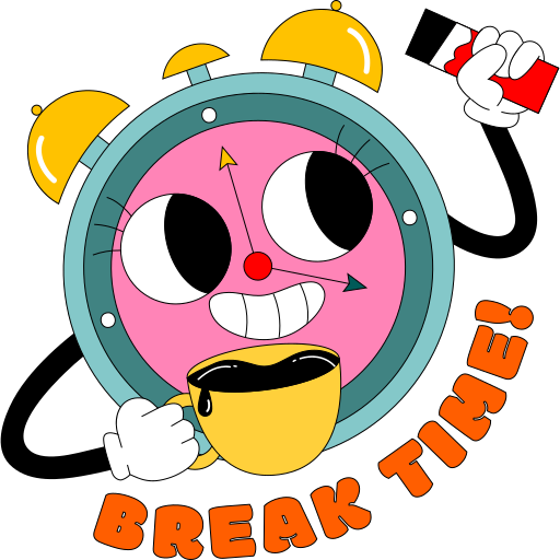 Break Time Stickers Free Miscellaneous Stickers