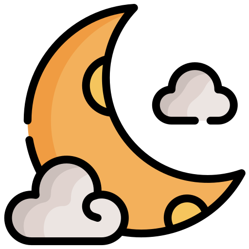 Crescent moon Generic Outline Color icon