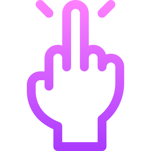 Middle finger Basic Gradient Lineal color icon