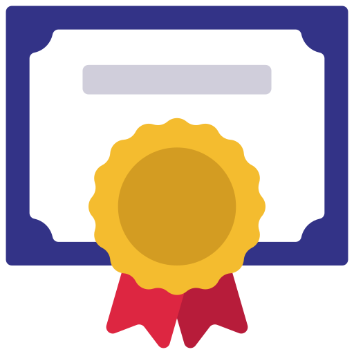 Certificate Juicy Fish Flat icon