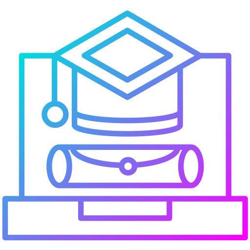 graduación en línea icono gratis