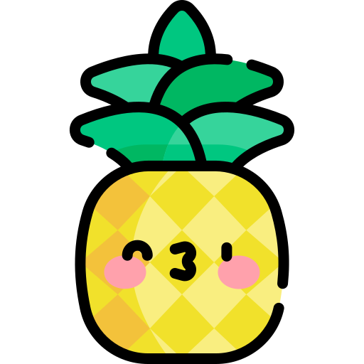 Pineapple Kawaii Lineal Color Icon