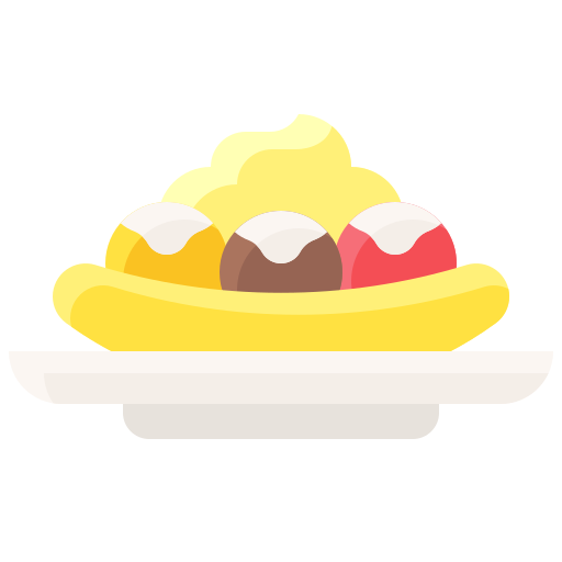 banana split icono gratis