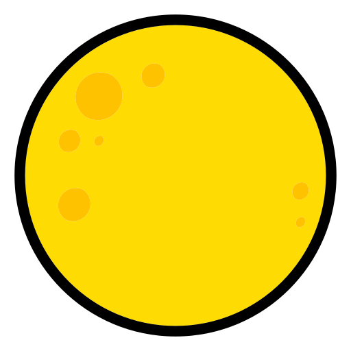 full moon cartoon yellow