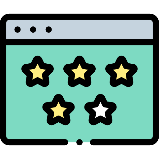 Rating Stars Detailed Rounded Lineal Color Icon