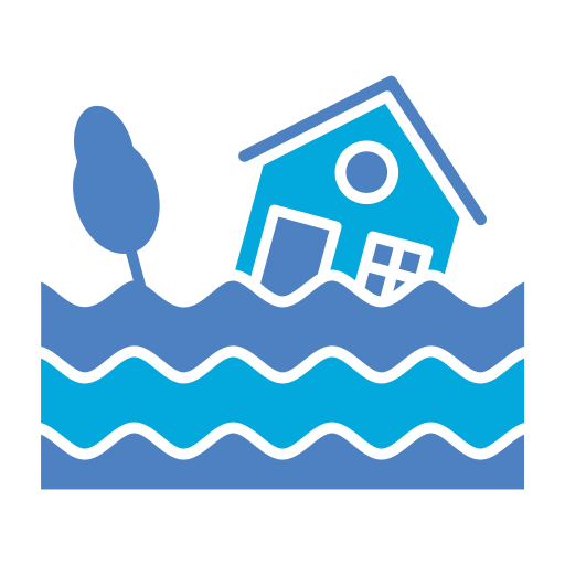 Flooded house Generic Blue icon