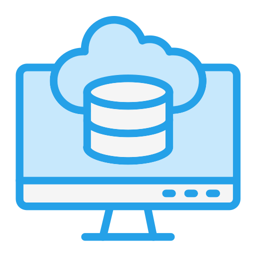 Cloud database Generic Blue icon