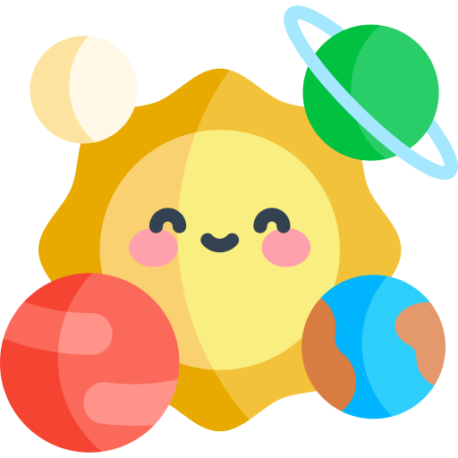 Solar System Kawaii Flat Icon