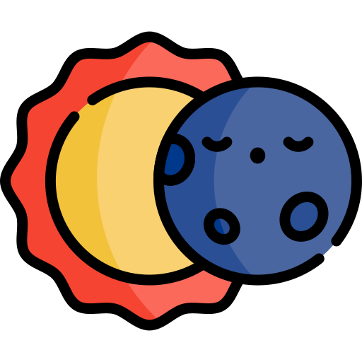 Eclipse Kawaii Lineal Color Icon