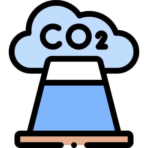 Carbon dioxide Detailed Rounded Lineal color icon