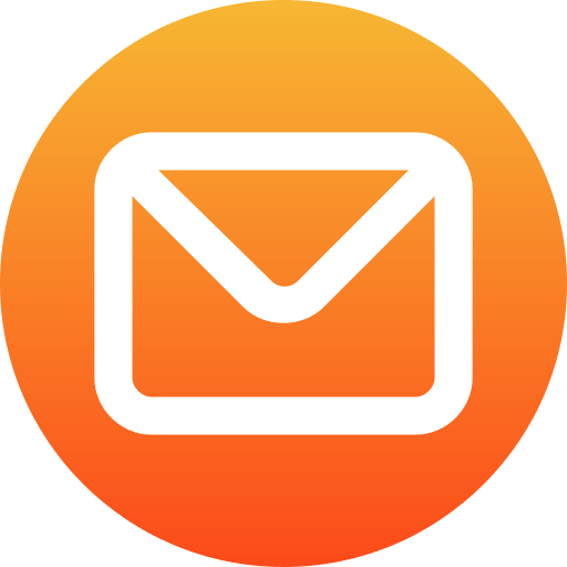 Mail Symbol Icon Orange Simple Outline With Rounded, 47% OFF