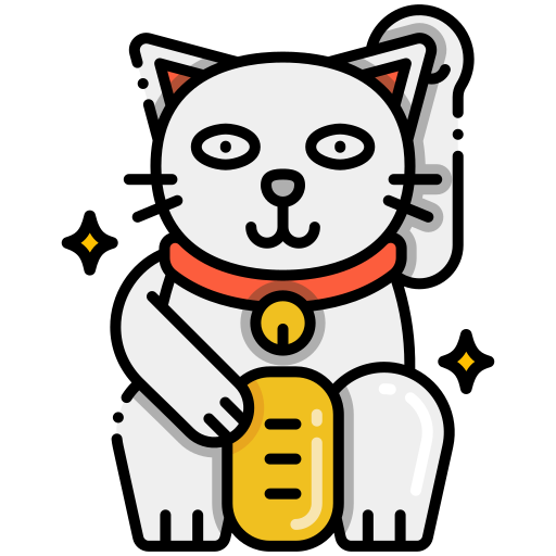 gato chino de la suerte icono gratis