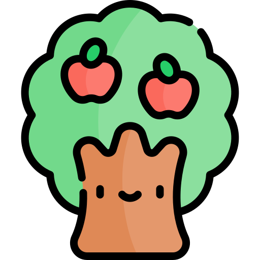 Apple Tree Kawaii Lineal color icon