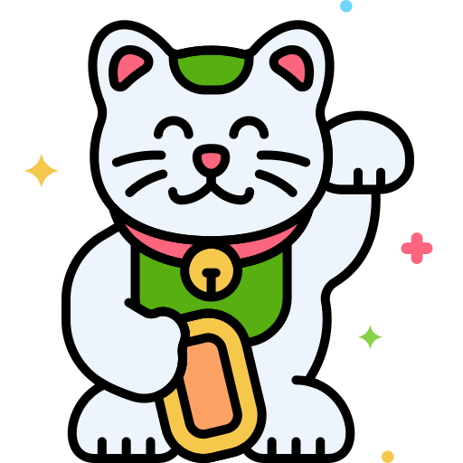 gato chino de la suerte icono gratis