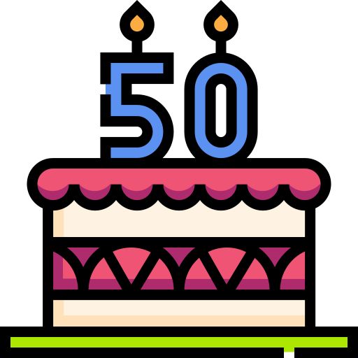 50 años - Iconos gratis de cumpleaños y fiesta
