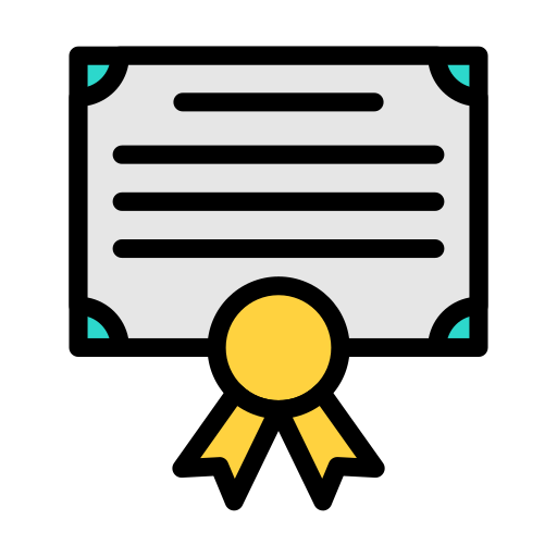 Certificate Vector Stall Lineal Color Icon