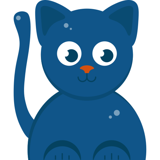 Blue cat icon - Free blue animal icons