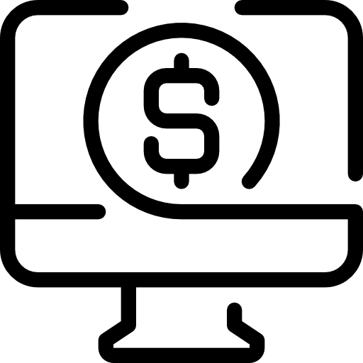 pago en línea icono gratis