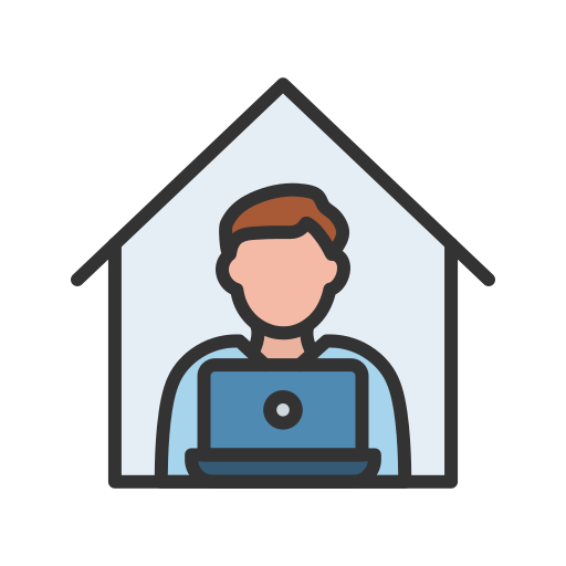 oficina en casa icono gratis