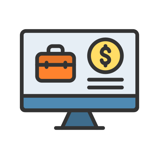 negocios en línea icono gratis