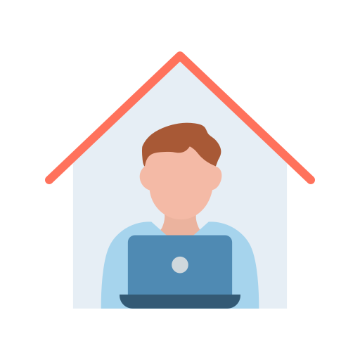 oficina en casa icono gratis